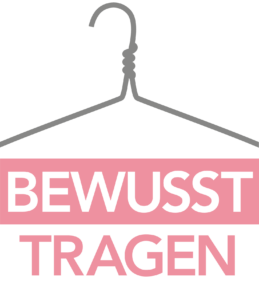 logo von website mit ein kleiderbügel + die sätze bewusst tragen